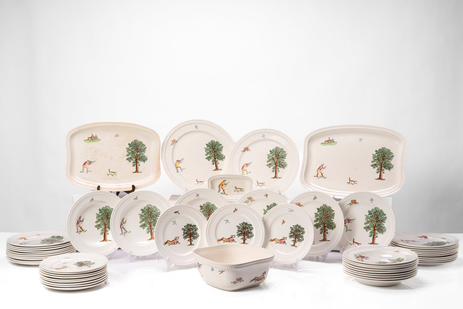 Richard-Ginori - Set of plates, hunting theme, 1950 circa (1 of 4)