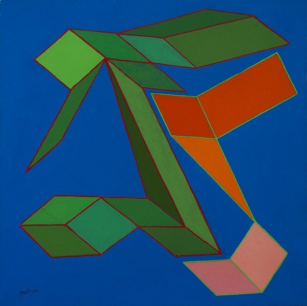 Ballet des statues: Notes:Signed Dimensions:50 x 50 cm Artist Name:ACHILLE PERILLI Medium:Mixed media on canvas Circa:2001