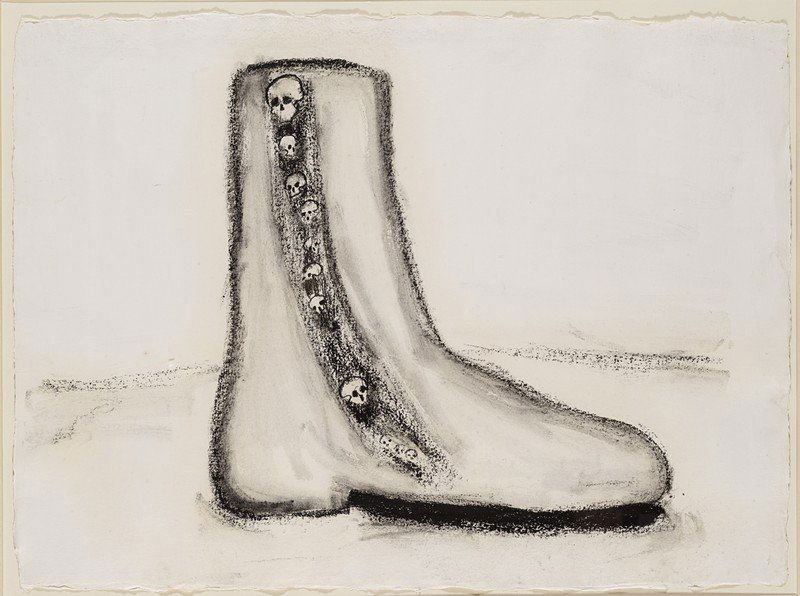 Senza titolo : Notes:Signed Dimensions:75,5 x 56 cm Artist Name:ENZO CUCCHI Medium:Mixed media on paper Circa:2006