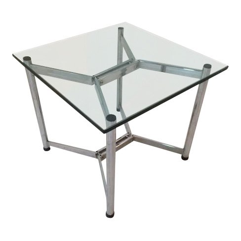 Nelson Style Chrome Glass Side Table (1 of 6)