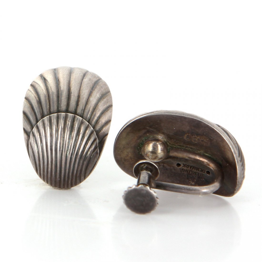 Georg Jensen Sterling Silver Shell Earrings No 90 (1 of 6)