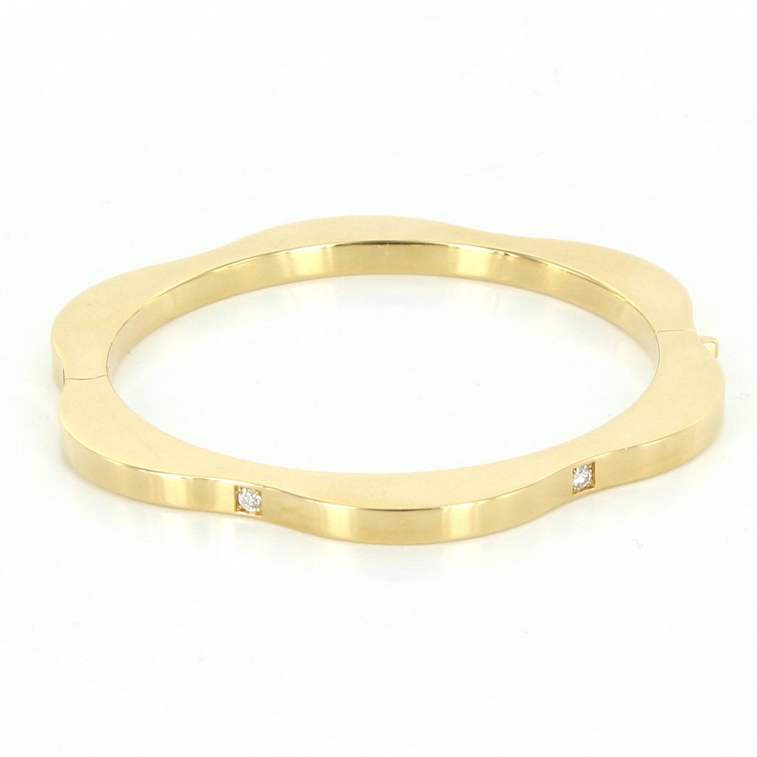 Mont Blanc 18K Yellow Gold Diamond Bangle Bracelet (1 of 6)