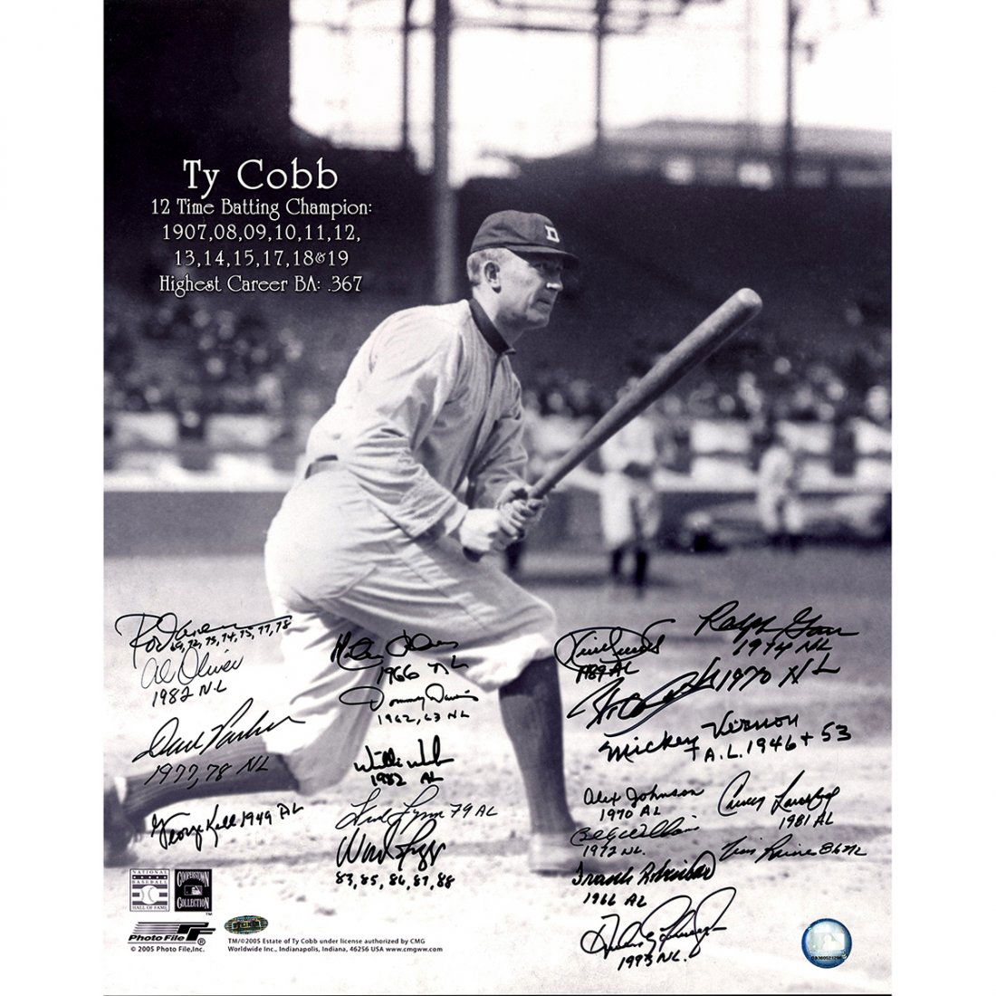 19 Signature Batting Champions Cobb Batting 16x20 Photo (1 of 1)