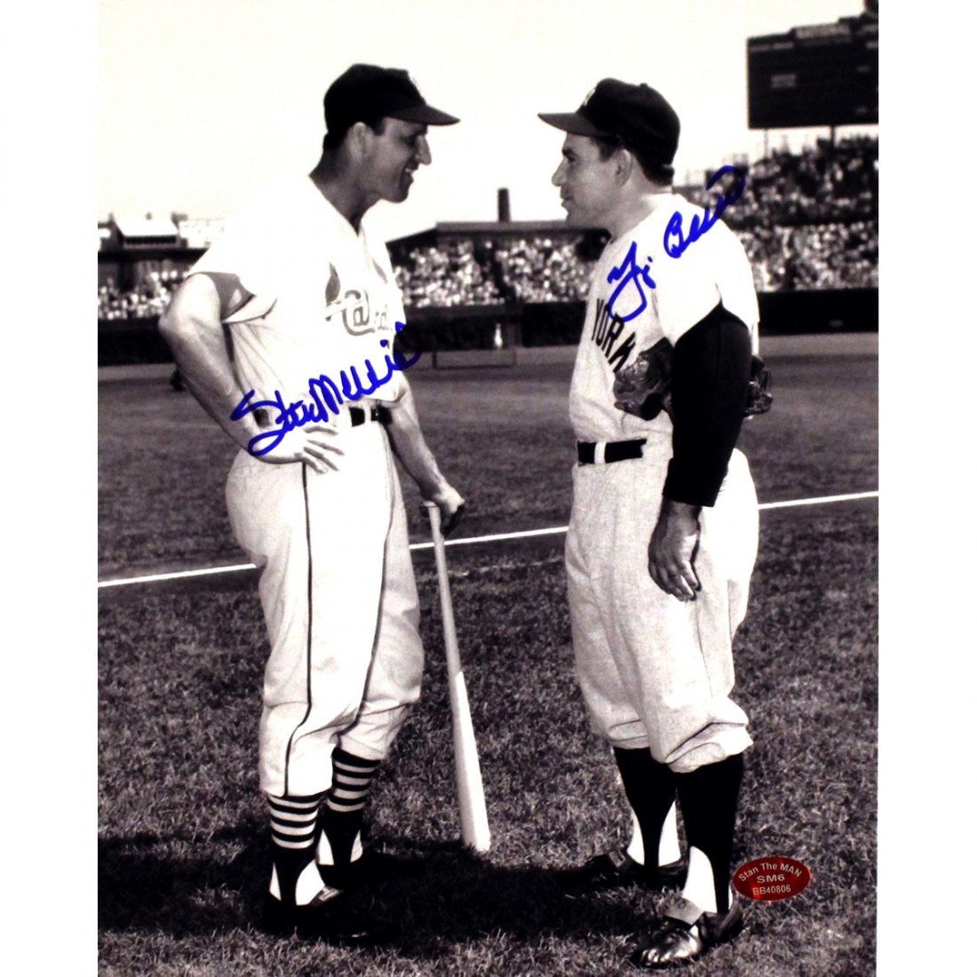 Stan Musial/Yogi Berra Dual Signed 8x10 Photo: Regarded as one of the greatest catchers in baseball history, Lawrence Peter "Yogi" Berra played 18 seasons for the New York Yankees. Throughout his illustrious playing career, Berra helped the Yankee