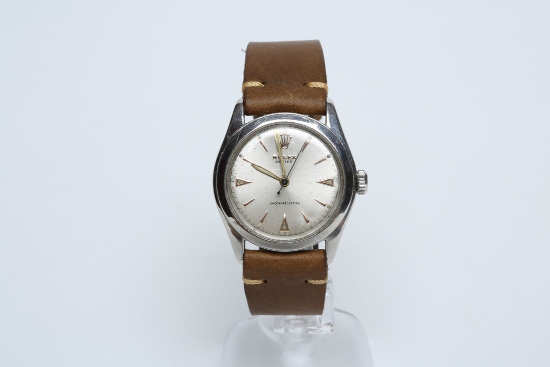 1950s Stainless Rolex Shock Resisting Oyster Watch (1 of 4)