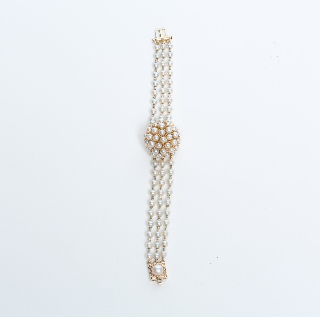 Ladies 1970s 14k Gold & Pearls Lucien Piccard Watch (1 of 4)