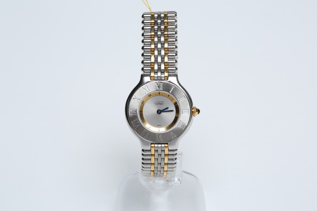 1990s Stainless Steel and Gold Plated Cartier 21 Watch (1 of 4)