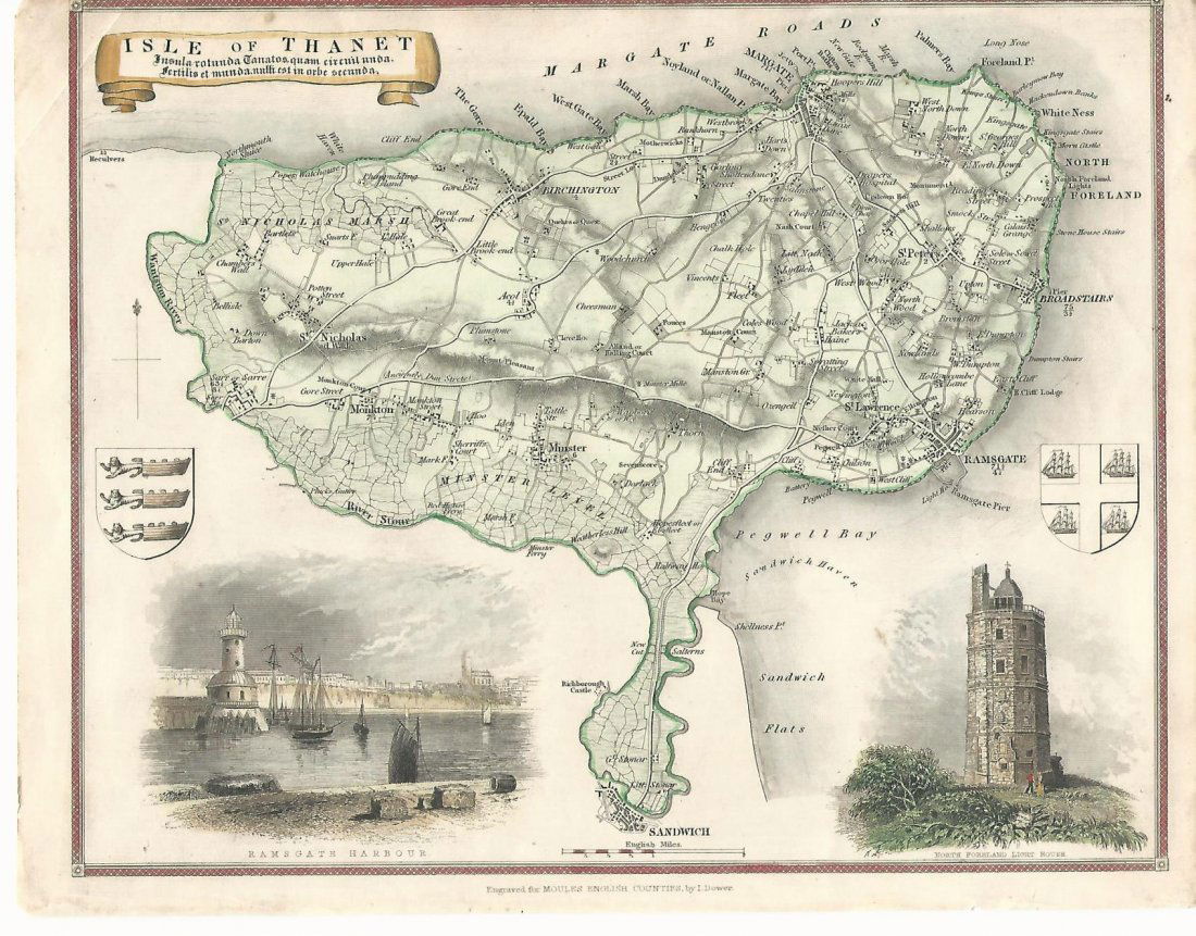 1840 Moule Map of Isle of Thanet (1 of 1)