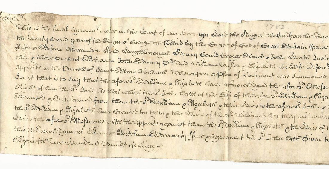 1782 English Vellum manuscript (1 of 1)