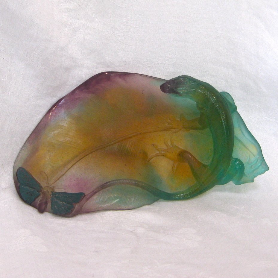 Daum Pate-de-Verre Lizard Dish (1 of 6)