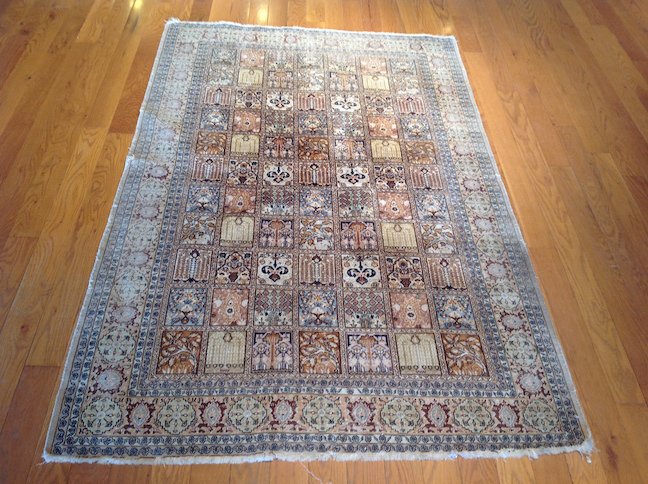 Semi-Antique Indian Kashmiri silk rug (1 of 5)