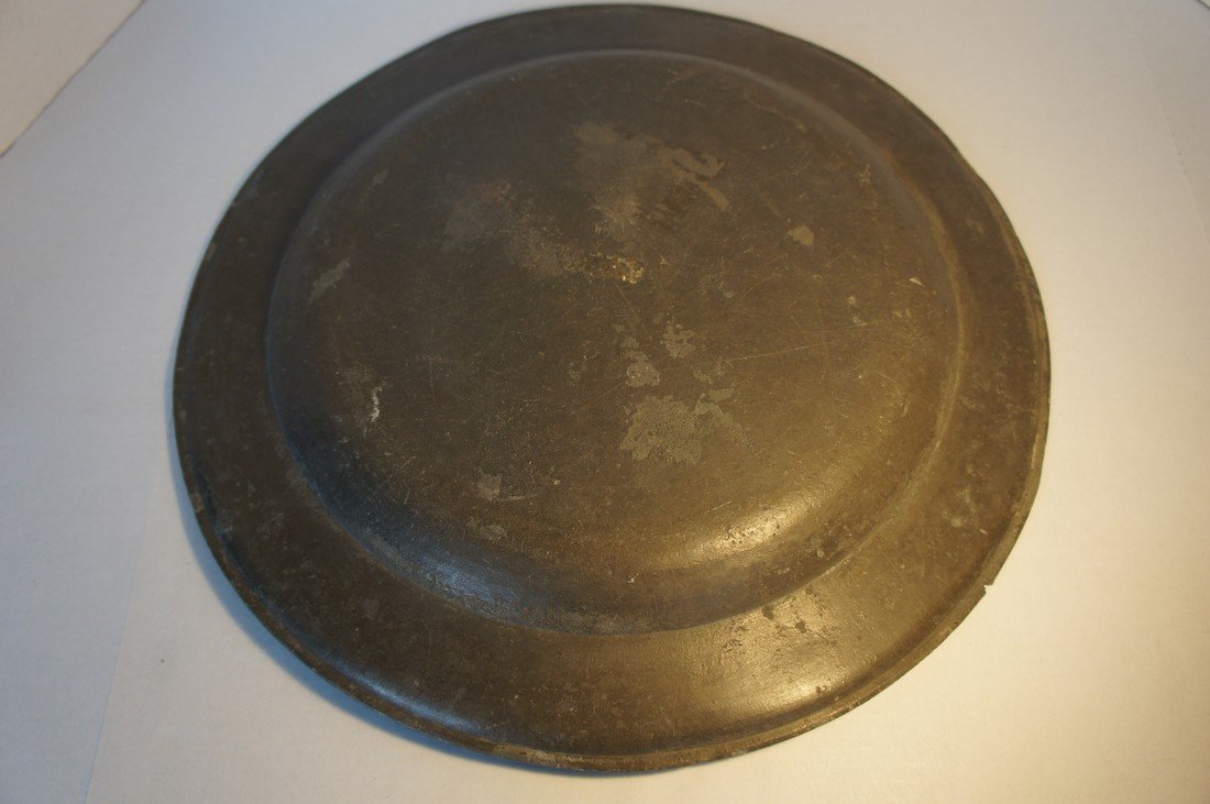 16 1/2" antique pewter charger early 1800's (1 of 2)