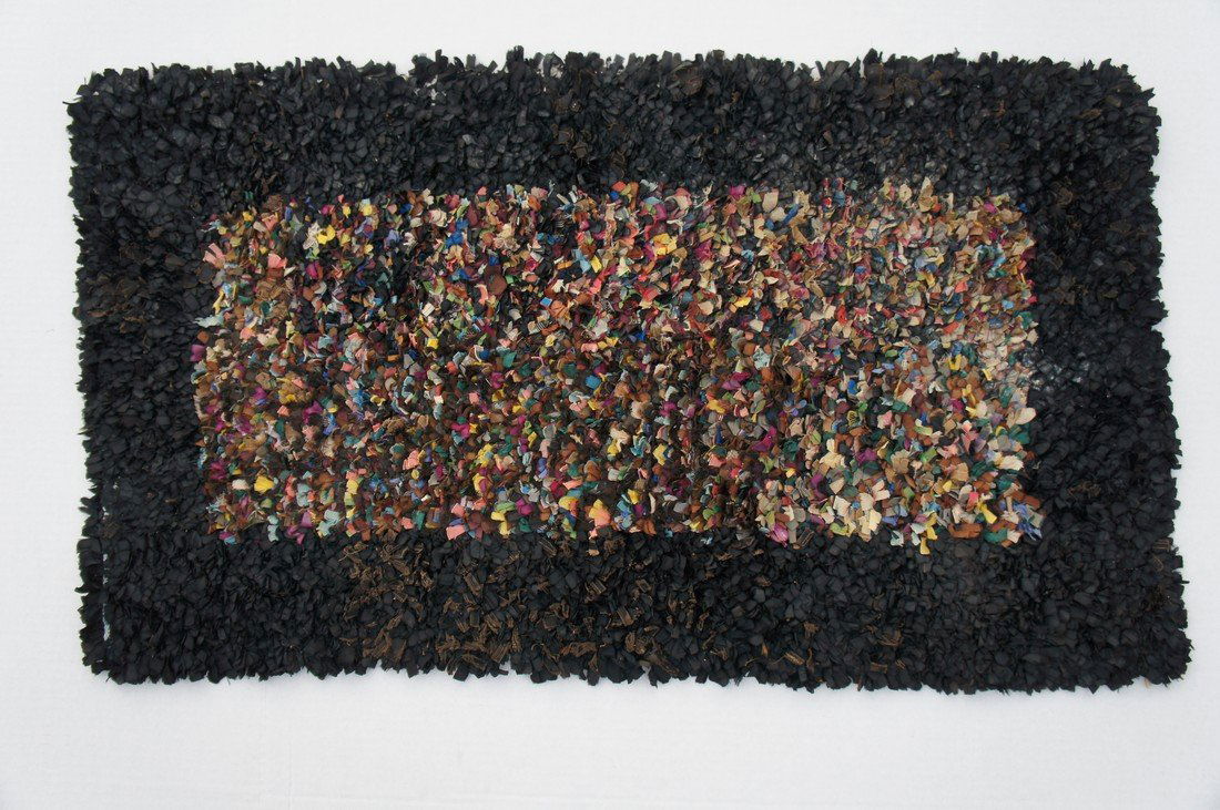 Antique Shaker silk rug 1880 black border (1 of 5)