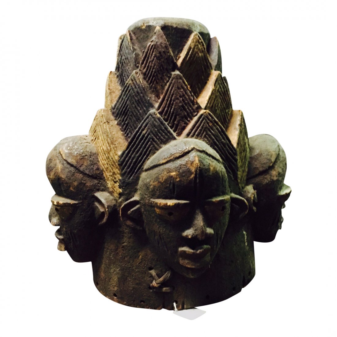 Yoruba four heads helmet mask (1 of 3)