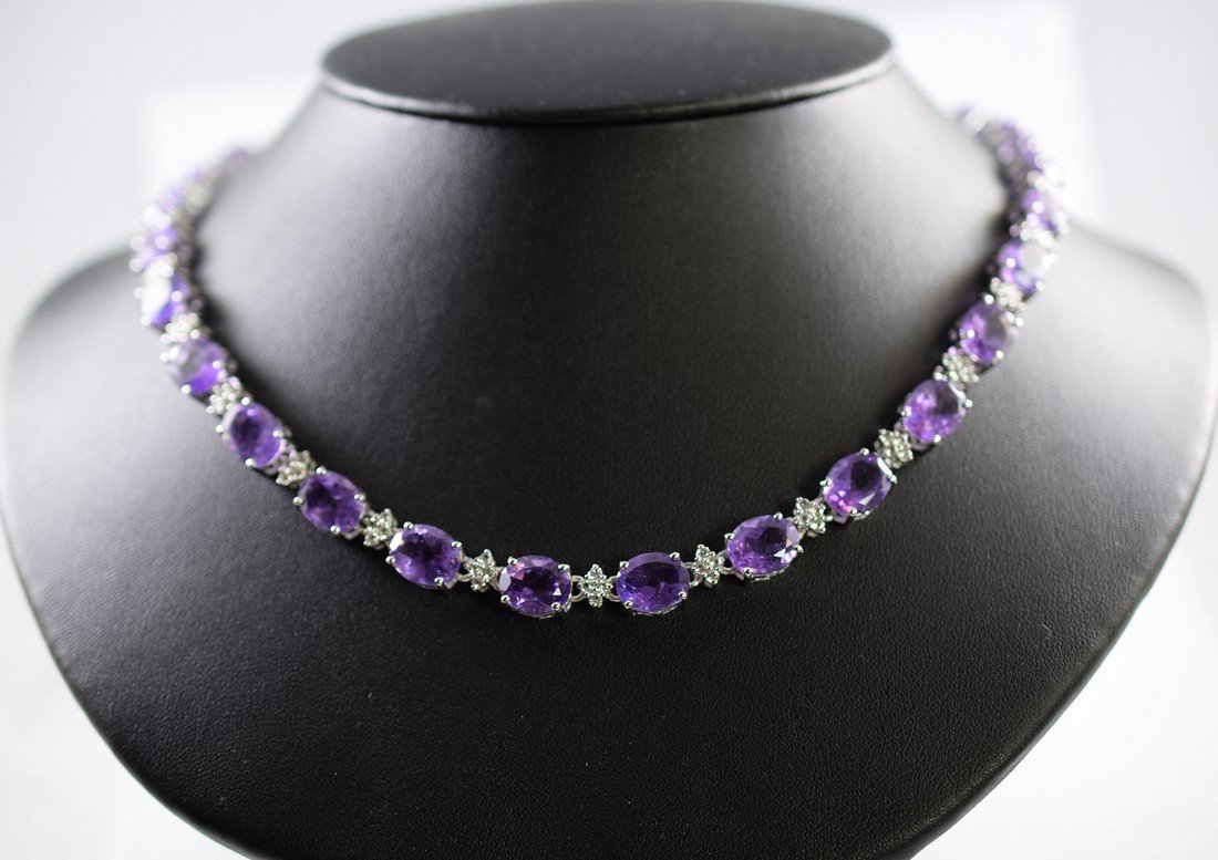 Silver Amethyst Necklace (1 of 2)