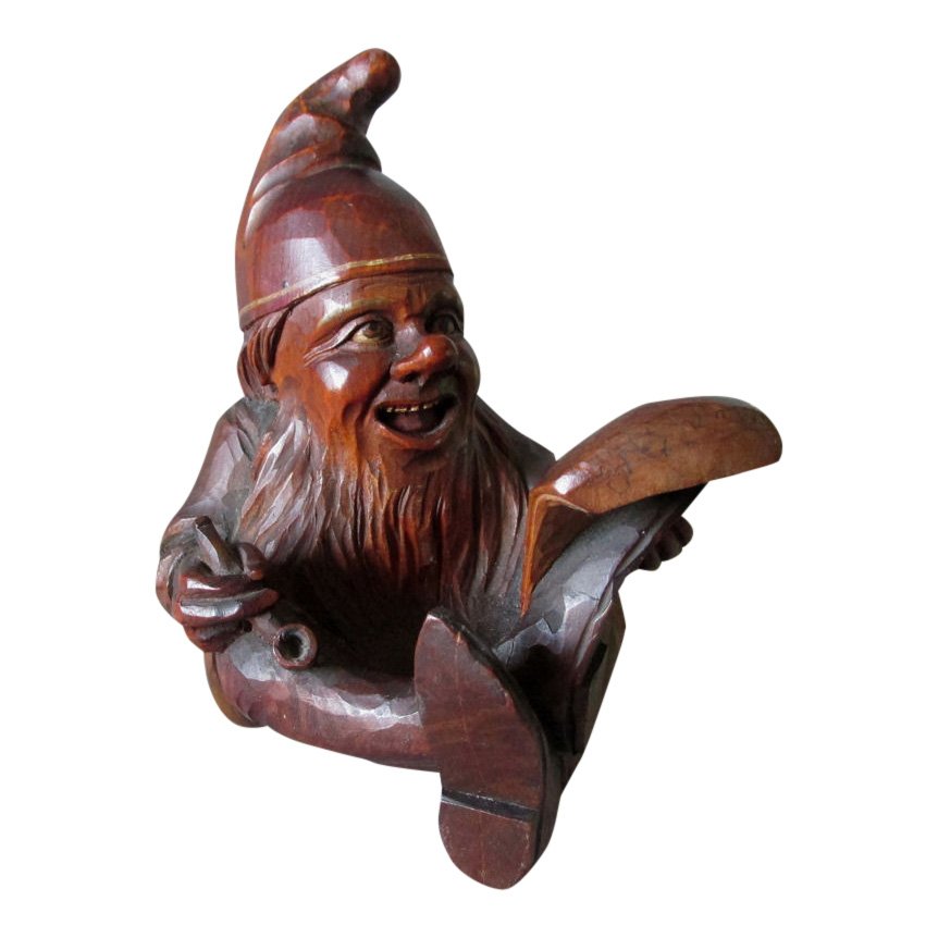 Antique Black Forest, Swiss carving of Gnome or Elf, (1 of 9)