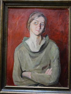 Ejnar Hansen Portrait of a Young Woman P997: Ejnar Hansen portrait of what we believe to be a younger relative of his. She’s looking a little wary, perhaps even a bit impatient. That call hasn’t come in yet, or perhaps she’s restless for a