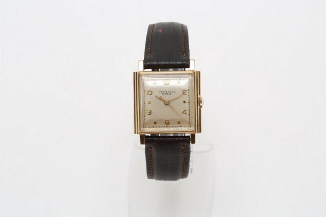 1950s 14kt Gold Universal Geneve: Founded in 1894 as Universal Watch, this premiere Swiss watch company builds some of the most notable timepieces. The brand is most well known for creating the world's first chronograph in 1917. Year: