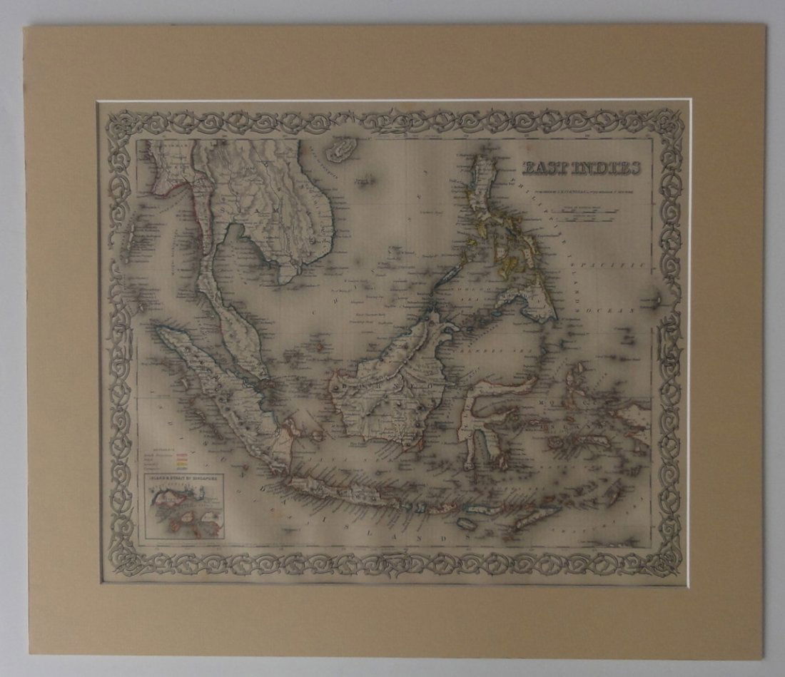 Map of East Indies (Southeast Asia) by Colton, 1854 (1 of 5)