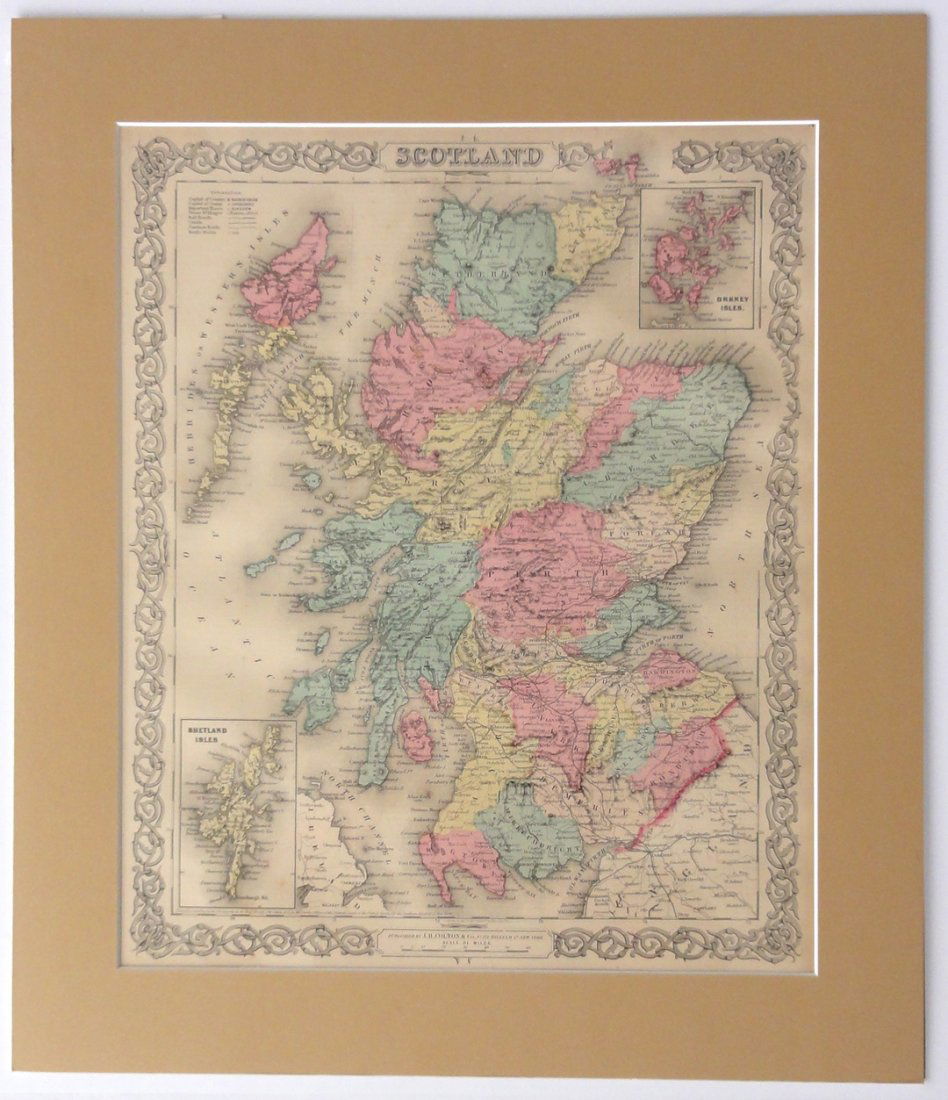 Scotland Map by Colton, 1855 (Shetland & Orkney Isles) (1 of 8)