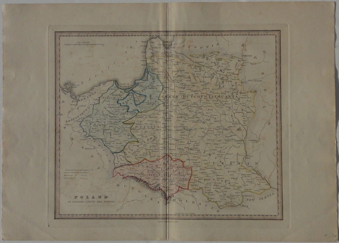 Map of Polland by Allen Bell, 1837 (1 of 6)