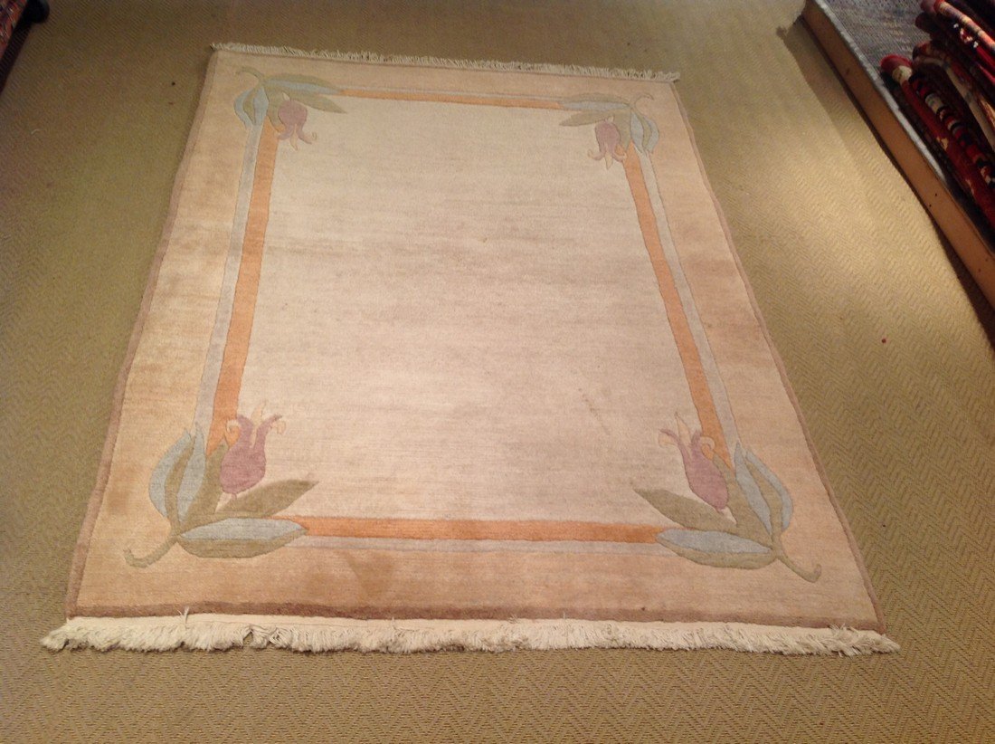Nepal: 1970's Nepal wool rug 4.10x6.4 Please note that this lot has a reserve. 248