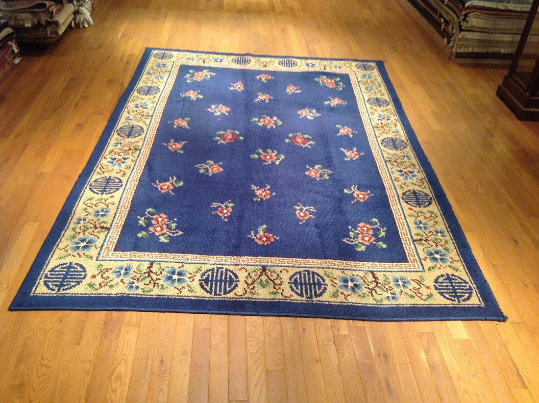 Nepalese: Semi-antique Nepalese with Chinese design rug 7.11x11.5 Please note that this lot has a reserve. 019