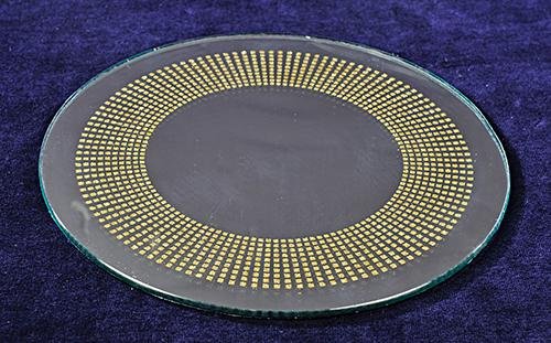 DECORATIVE 7 INCH MIRROR ON GOLD TRAY (1 of 1)