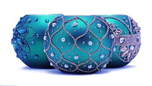 SET OF 3 BEADED VOTIVES (1 of 3)