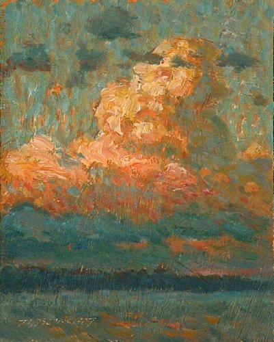 Martin Blanchet, Magical sky: Martin Blanchet Magical sky 4 x 5. All the works are original paintings oil on panel, framed. Provenance from the artist studio, selected by a curator Brigitte Saint-Ouen. Martin Blanchet never forget