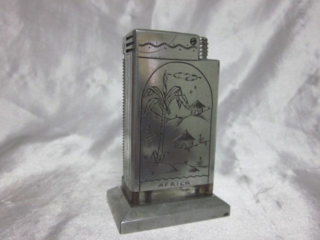 Aluminum Block Petrol Table Lighter with Wartime Pipe (1 of 3)