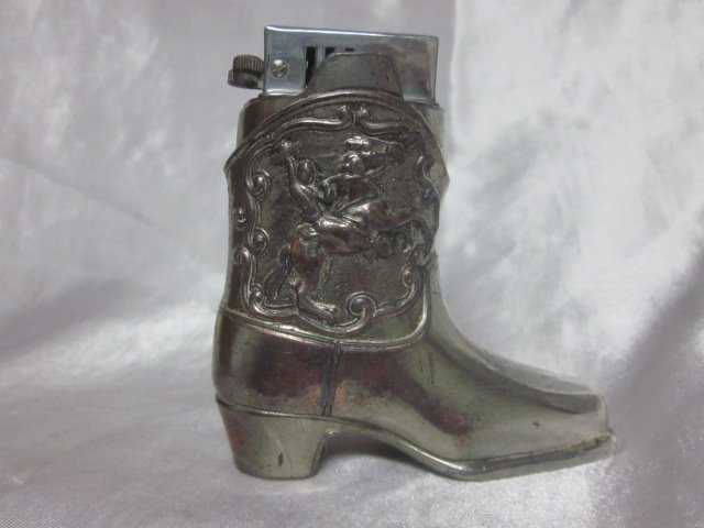 Silver Plated Western Boot Petrol Lighter Made in (1 of 3)