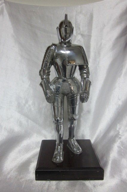 Knight in Armor Petrol Table Lighter on Wood Base (1 of 3)