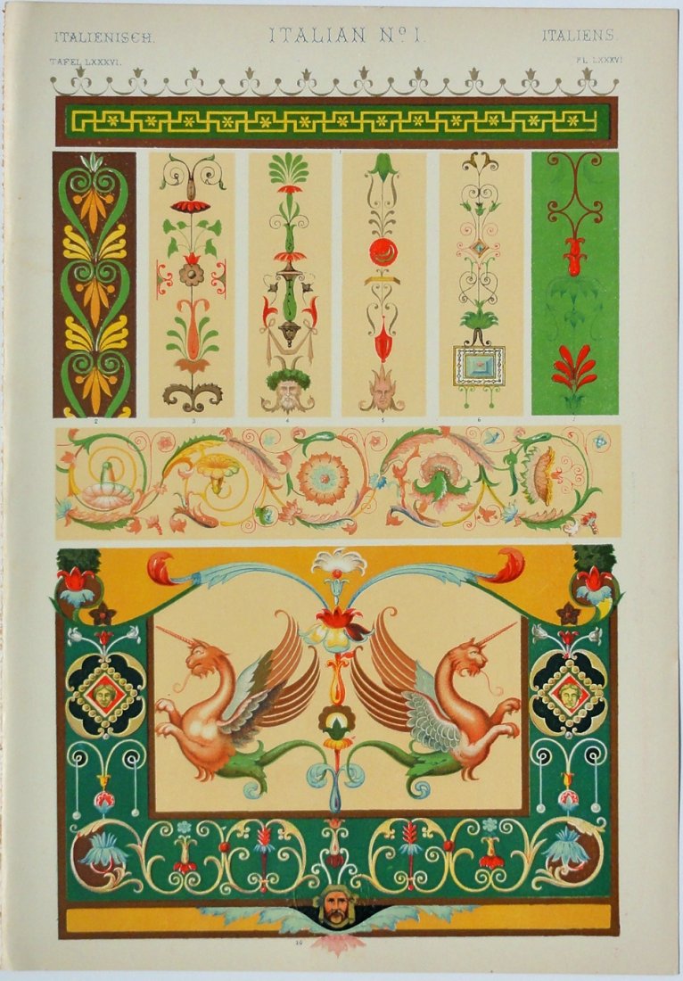 Italian Design Lithograph, 1910 (1 of 6)