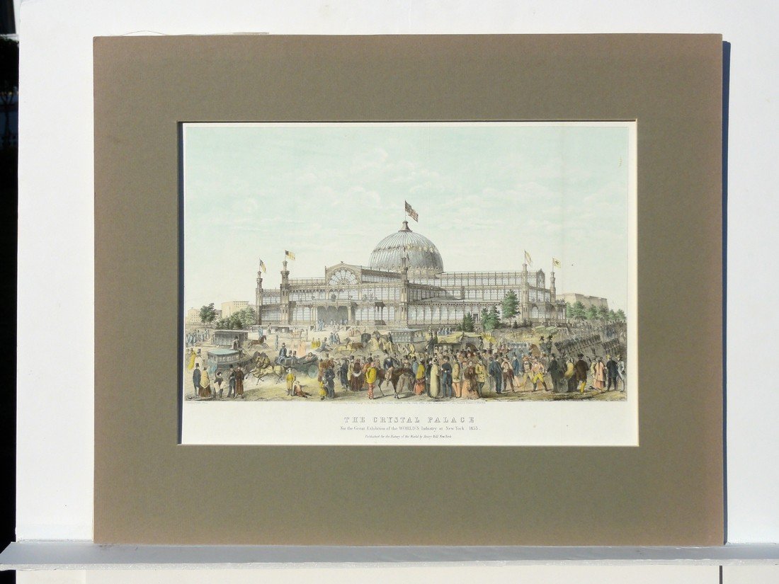 The Crystal Palace, Great exhibition of New York,: Lithograph by Henry Bill of the Crystal Palace for the Great Exhibition of the World's Industry in New York. Printed by Sinclair, New York, 1853. Dimensions: 16.5" L x 20.5" W