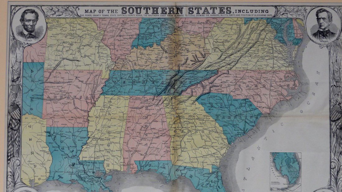 Map of the Southern States by Pictorial of the Civil (1 of 7)