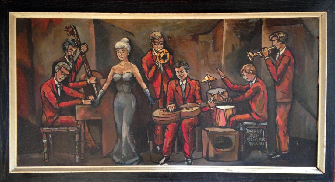 1961 DORCY JON SLIGAR TEMPERA PAINTING “ ‘ROUND (1 of 10)