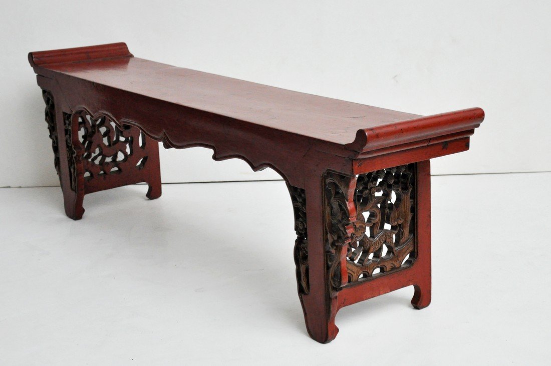 Antique Red Laquer Kang Table (1 of 5)