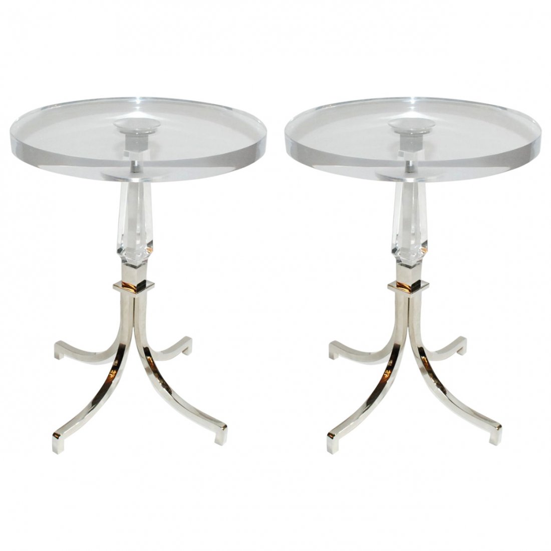 Pair of Regency Style Lucite Side Tables Signed by (1 of 8)