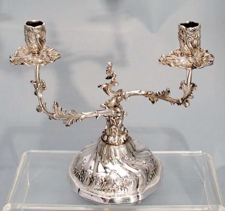 Pair of German Roccoco style Silver Candelabra (1 of 9)