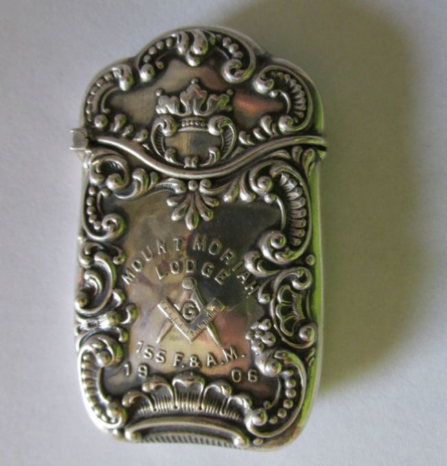 Antique c1906 Masonic Sterling Silver Fraternal Match (1 of 4)