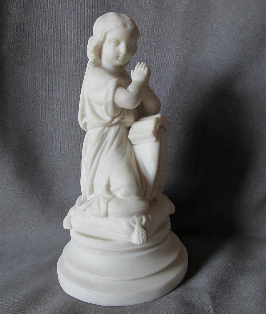 19thC Antique Parian Porcelain Figurine of a Girl (1 of 5)