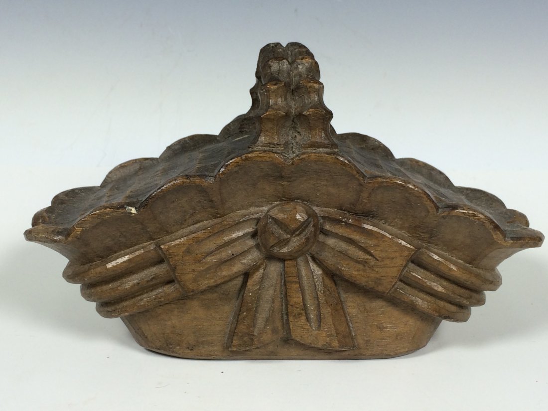 Basket: Philippines Carved Solid Wood Papermache Mold - Basket 4.5'' H x 8'' W A very impressive hand carved decorative wooden Paper Mache mold. That is made by master craftsmen in the Philippines. All crafte