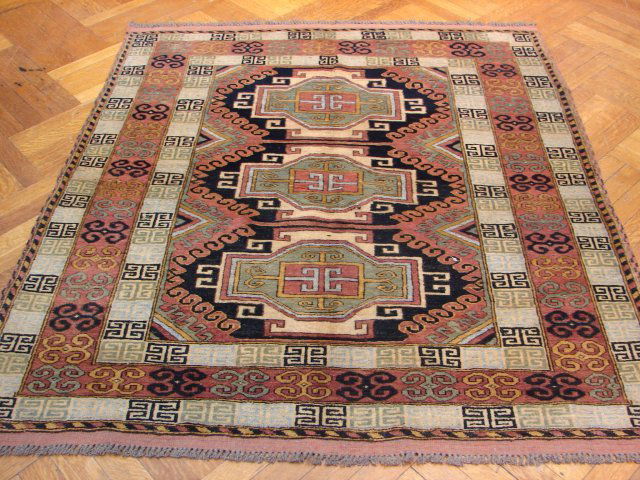 Triple star design 5x5 square colorful Kazak Rug (1 of 5)