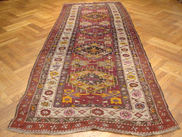 4' x 11' Antique  Authentic Caucasion Gallery Rug (1 of 5)