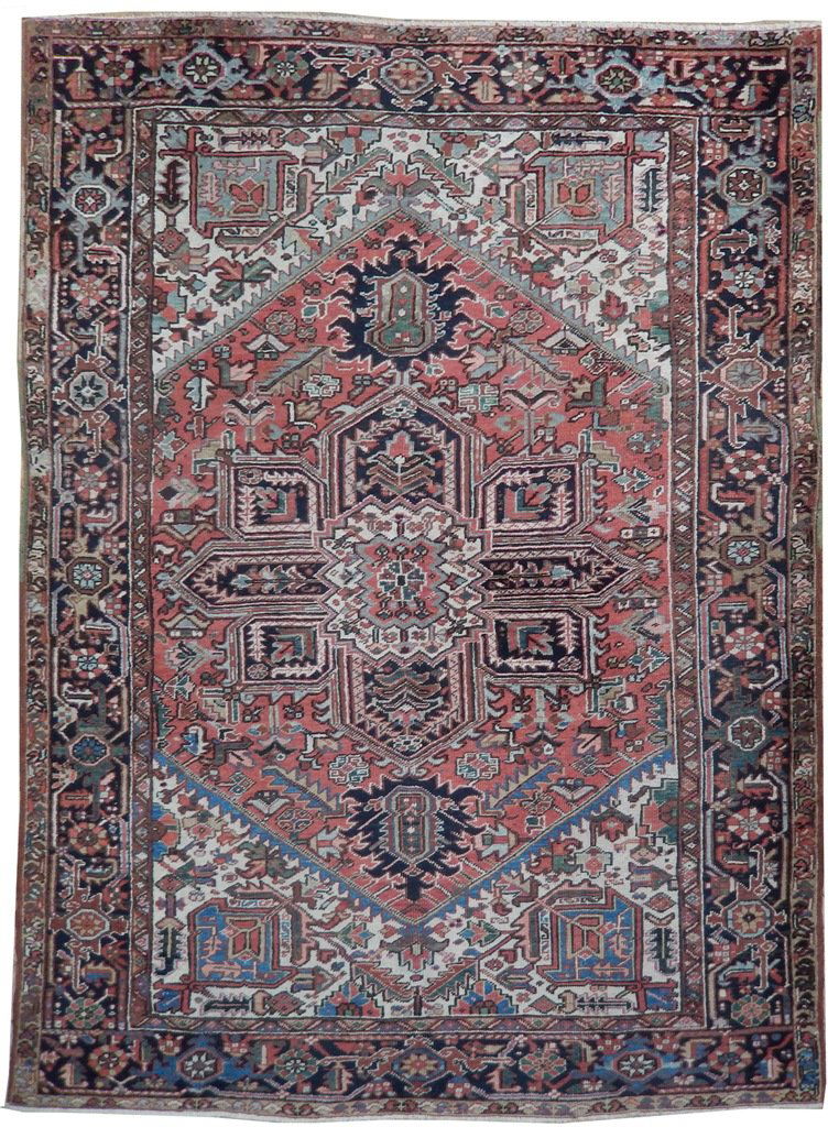 HANDMADE Traditional 7' x 9' Antique Persian Heriz Rug (1 of 6)
