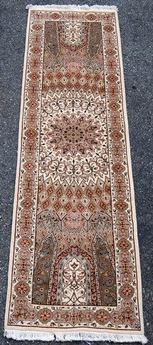 NAGHSHE GONBAD DESIGN RUNNER W/SILK HIGHLIGHTS (1 of 4)