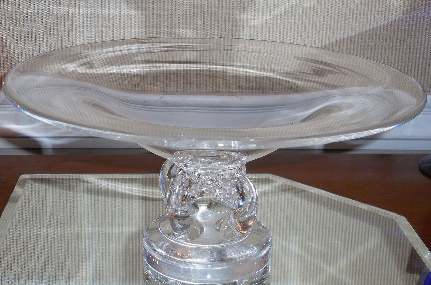 Signed Steuben Crystal Footed Centerpiece Bowl (1 of 4)