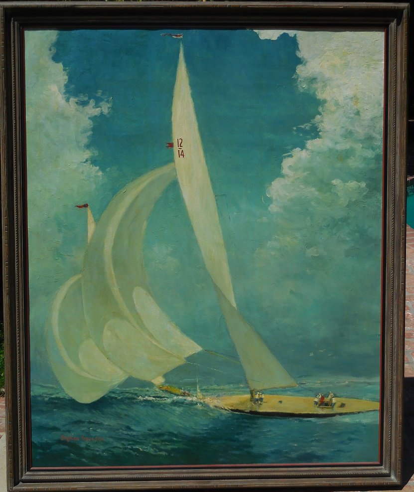 Huge Yacht Oil Painting by Academy Award Winning Art
