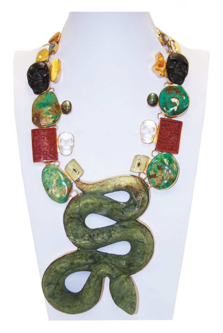 Unique Snake Multi Gemstone Necklace (1 of 1)